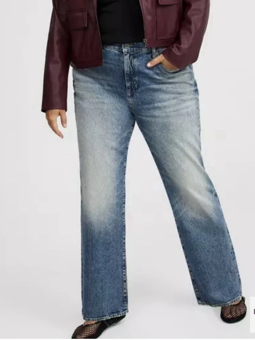 Torrid High Rise Baggy Straight Jeans Tailspin Blue Denim NWT